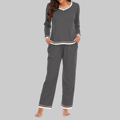 Morgan | Women's Relaxed V-Neck Two-Piece Pyjama Set