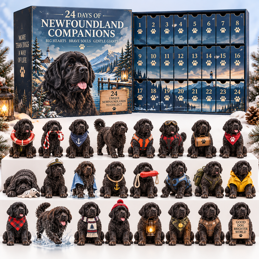 Newfoundland Dog Advent Calendar — 24 Detailed Collectible Figurines