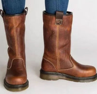 Evie | Women's Leather Mid-Calf Pull-On Boots