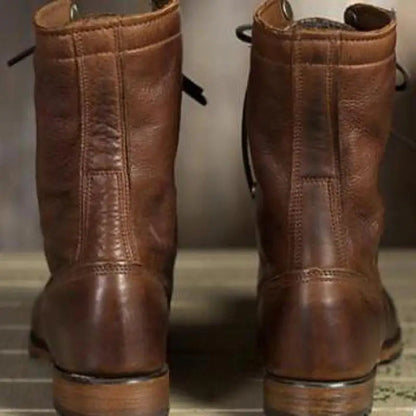 Dakota | Women's Lace-Up Brown Leather Boots