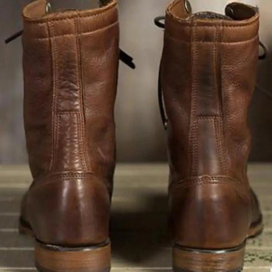 Dakota | Women's Lace-Up Brown Leather Boots