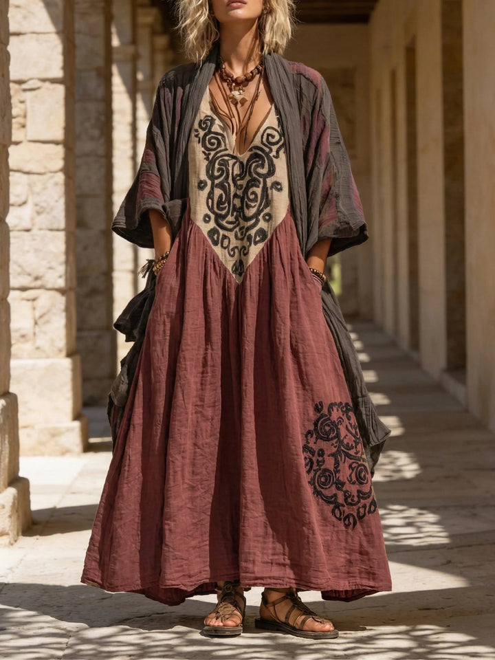 Ivory | Women’s Overlay Two-Piece Bohemian Maxi Dress