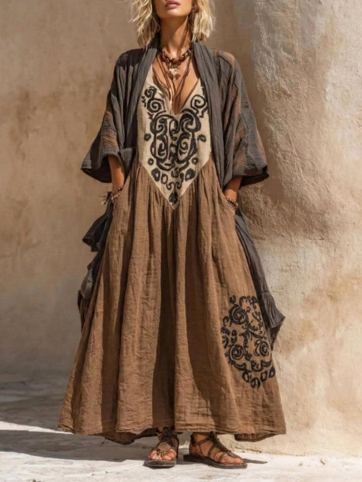 Ivory | Women’s Overlay Two-Piece Bohemian Maxi Dress