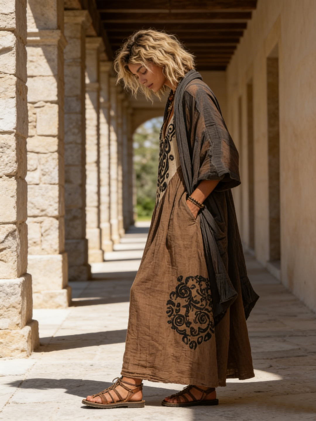 Ivory | Women’s Overlay Two-Piece Bohemian Maxi Dress