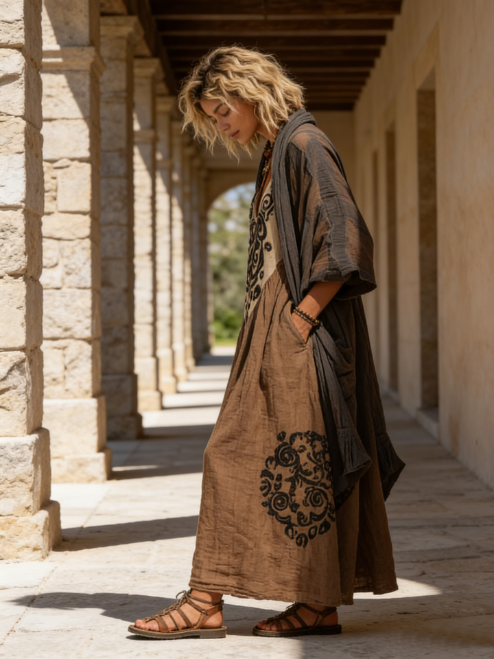 Ivory | Women’s Overlay Two-Piece Bohemian Maxi Dress