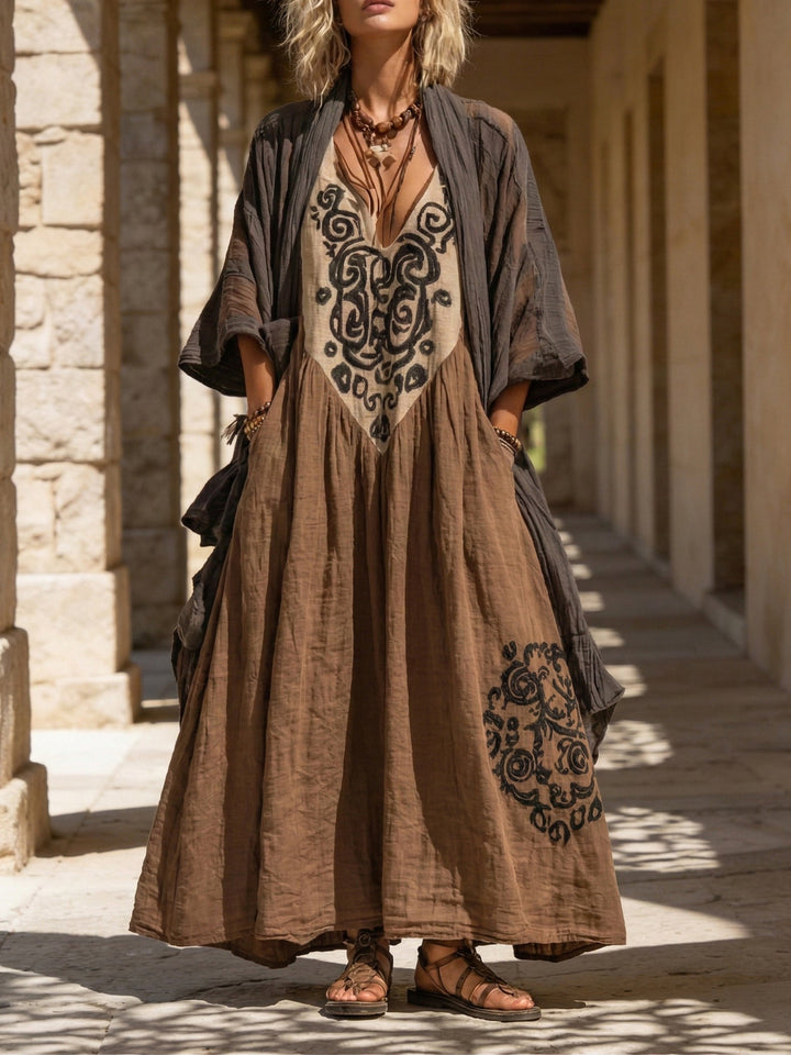 Ivory | Women’s Overlay Two-Piece Bohemian Maxi Dress