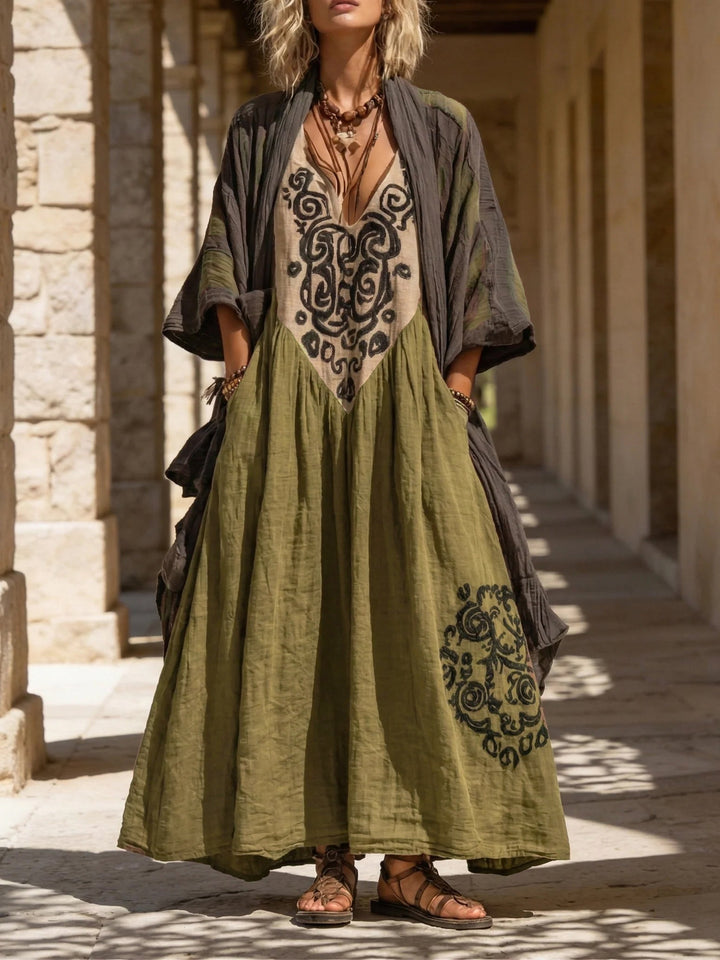 Ivory | Women’s Overlay Two-Piece Bohemian Maxi Dress