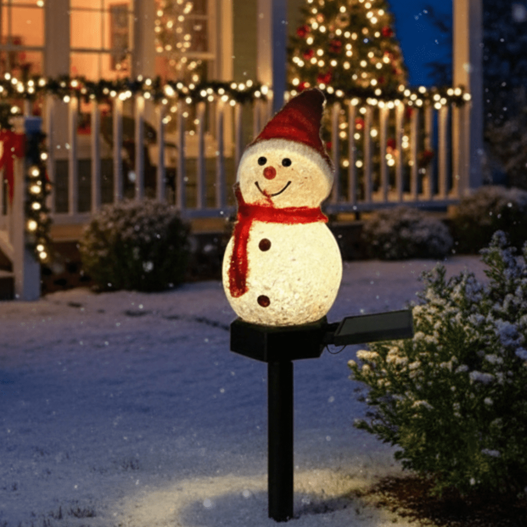 Outdoor Christmas Lights Solar Snowman Stake Lights