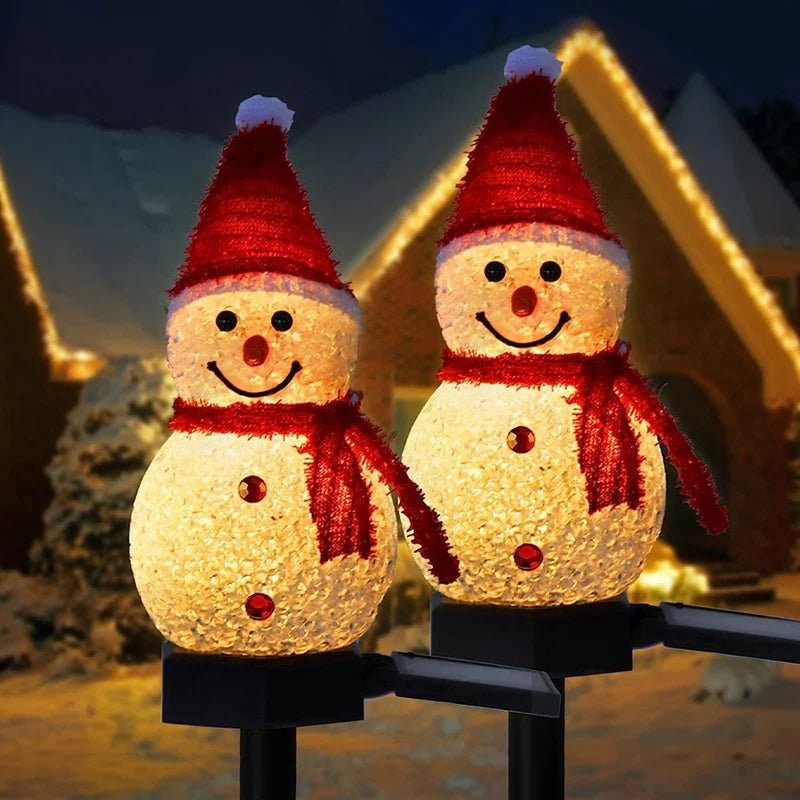Outdoor Christmas Lights Solar Snowman Stake Lights