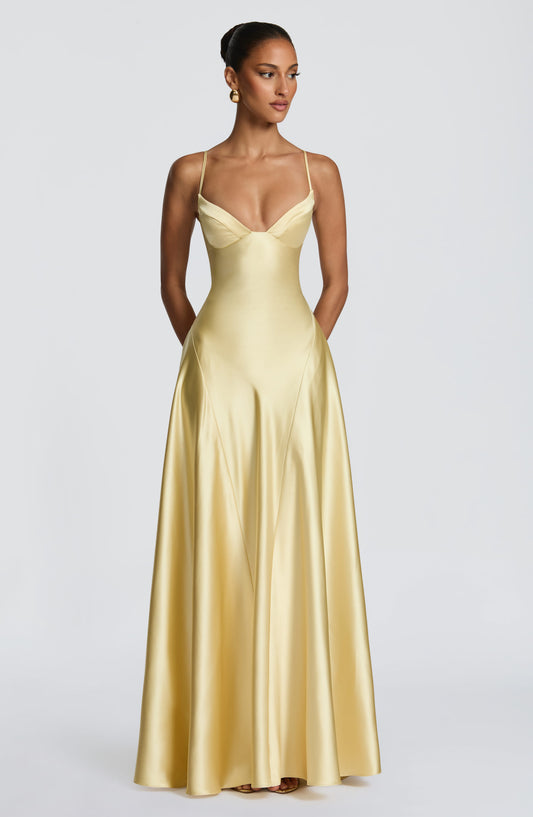 Patricia | Women's Satin Cupped Maxi Dress