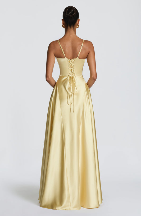 Patricia | Women's Satin Cupped Maxi Dress