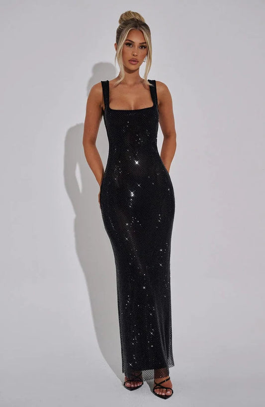Gemma | Women's Sparkly Glitter Maxi Party Dress