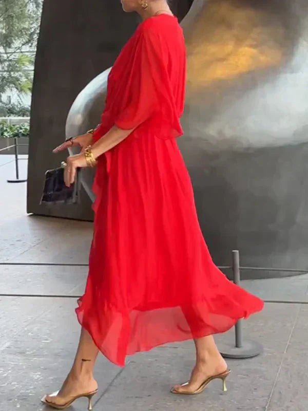 Eartha | Women’s Wrap V Neck Summer Maxi Dress