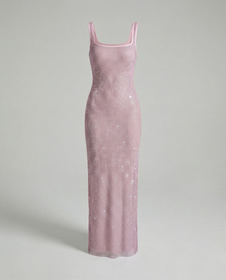 Malina | Women’s Elegant Square Neck Glitter Maxi dress