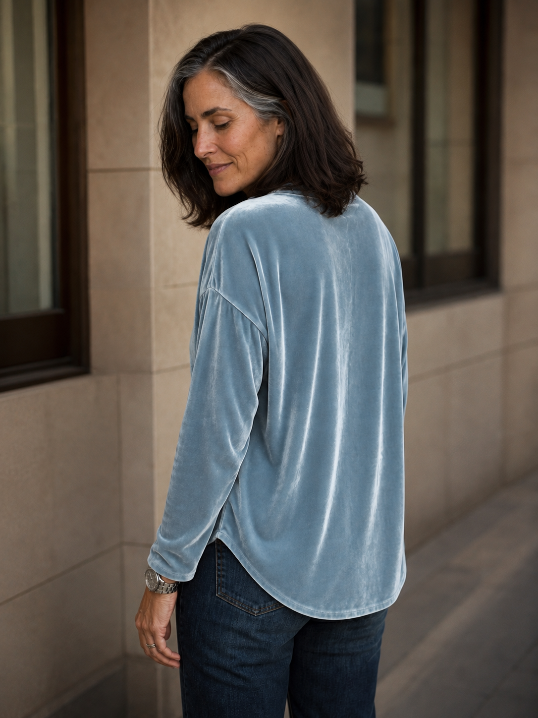 Rachel | Women's Soft Tie-Neck Festive Velvet Blouse