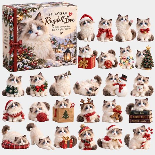 Ragdoll Cat Advent Calendar - 24 Fluffy Festive Figurines
