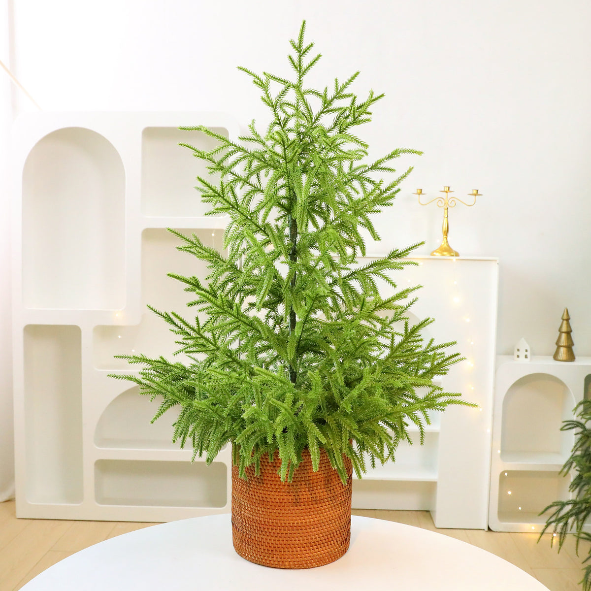Realistic Soft-Touch Tabletop Christmas Tree with Lights