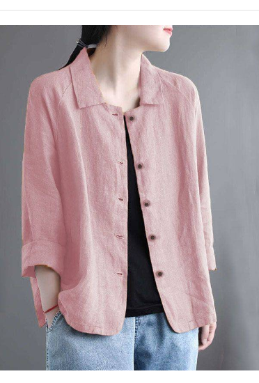 Remi | Women’s Casual Long Sleeve Linen Blouse