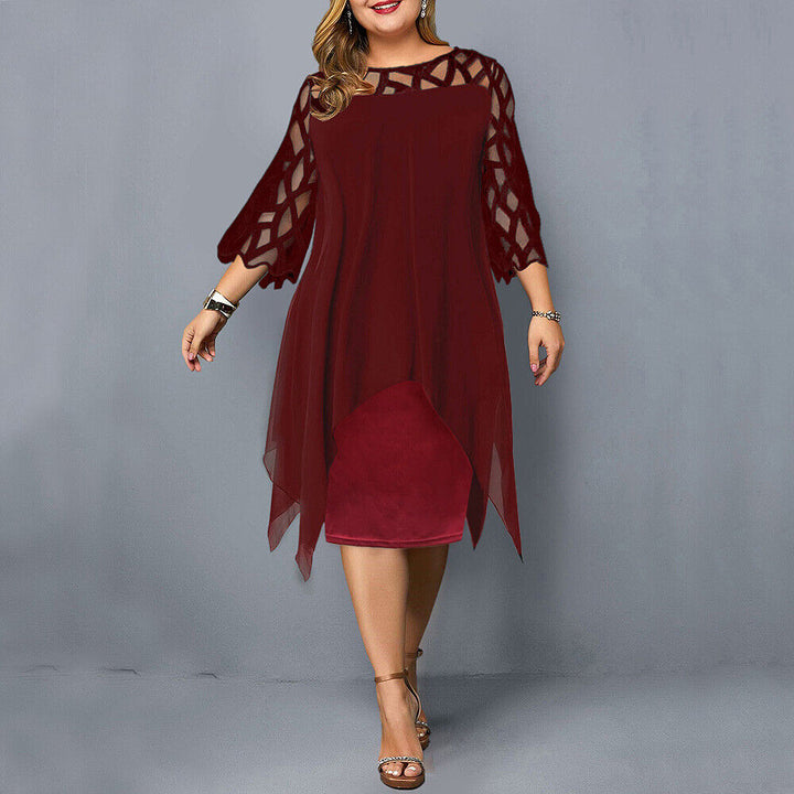 Avrissa | Women’s Round Neck Cut-Out Midi Dress
