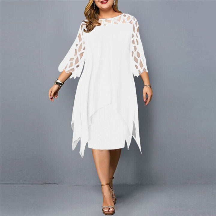 Avrissa | Women’s Round Neck Cut-Out Midi Dress
