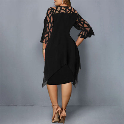 Avrissa | Women’s Round Neck Cut-Out Midi Dress