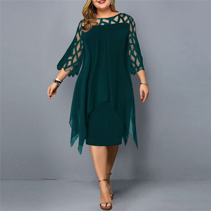 Avrissa | Women’s Round Neck Cut-Out Midi Dress