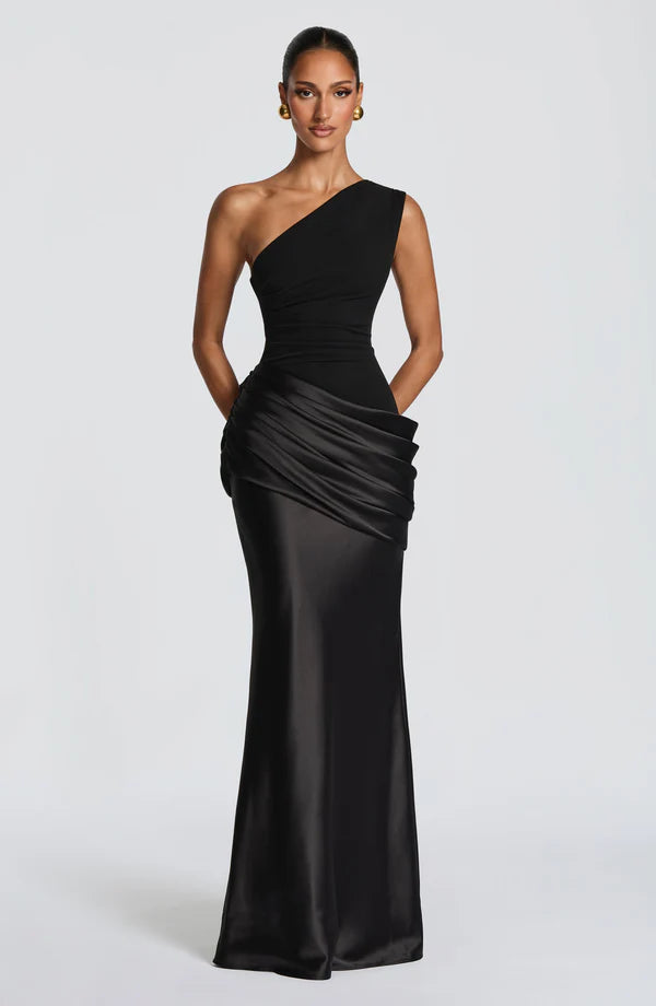 Remi | Women's One-Shoulder Wedding Guest Maxi Dress