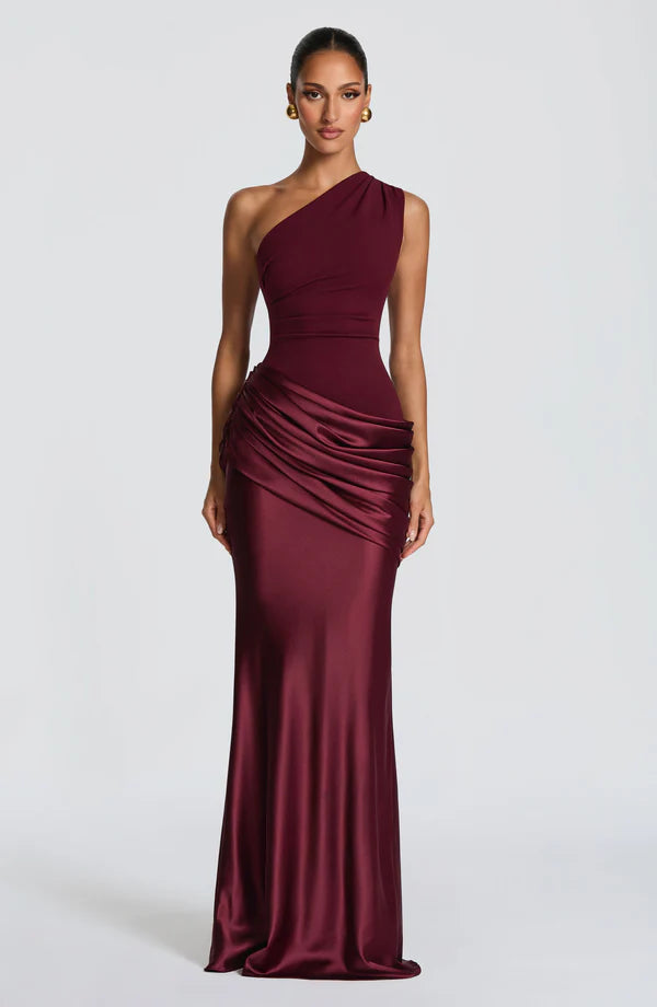 Remi | Women's One-Shoulder Wedding Guest Maxi Dress