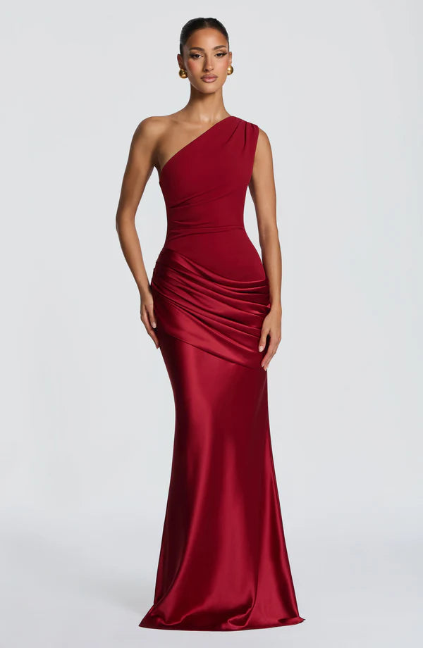 Remi | Women's One-Shoulder Wedding Guest Maxi Dress