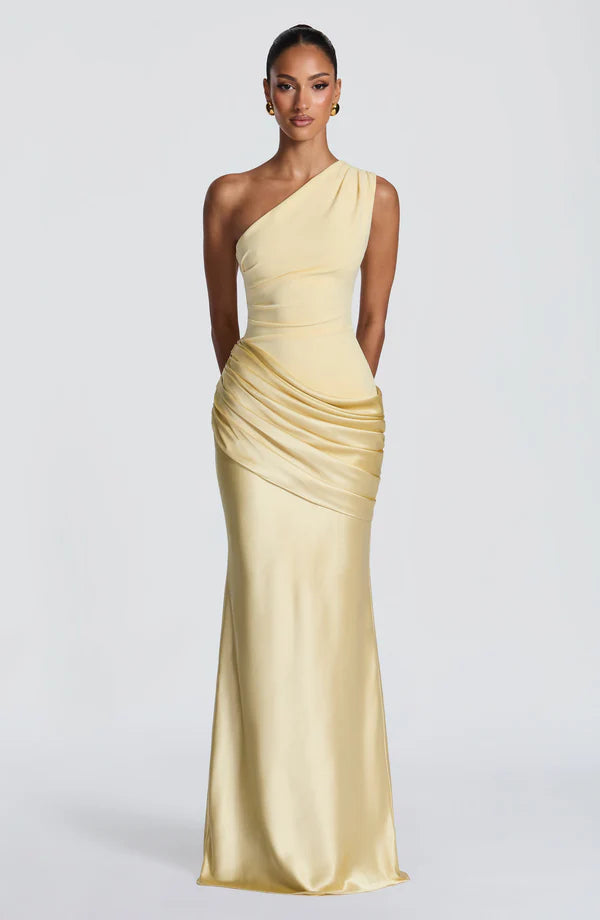 Remi | Women's One-Shoulder Wedding Guest Maxi Dress