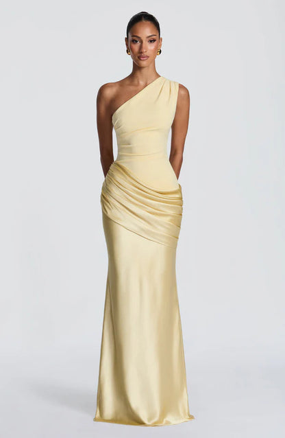 Remi | Women's One-Shoulder Wedding Guest Maxi Dress