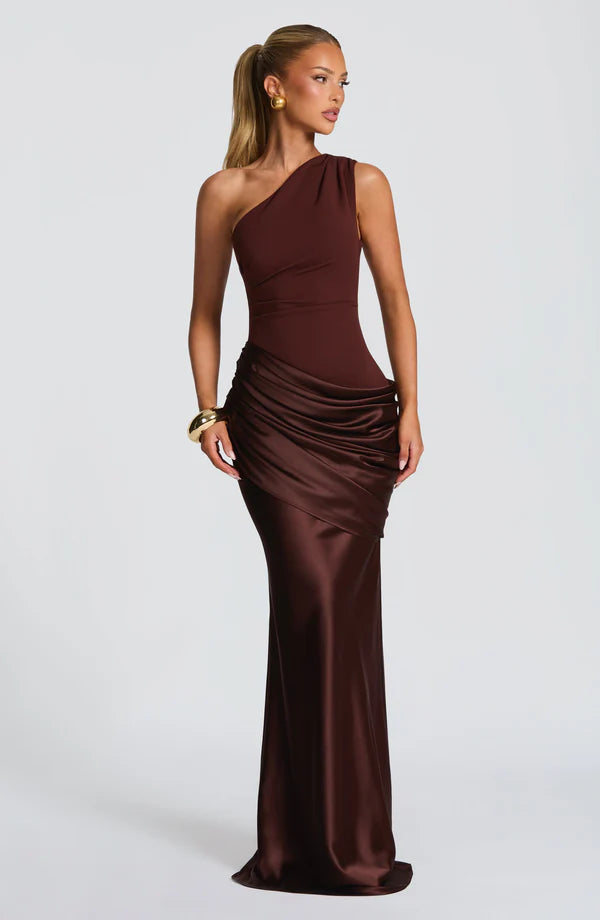 Remi | Women's One-Shoulder Wedding Guest Maxi Dress
