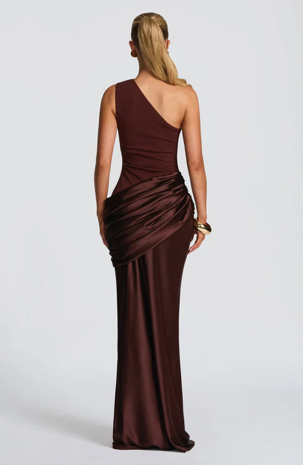Remi | Women's One-Shoulder Wedding Guest Maxi Dress