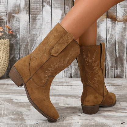 Sarah | Women's Western Suede Ankle Boots