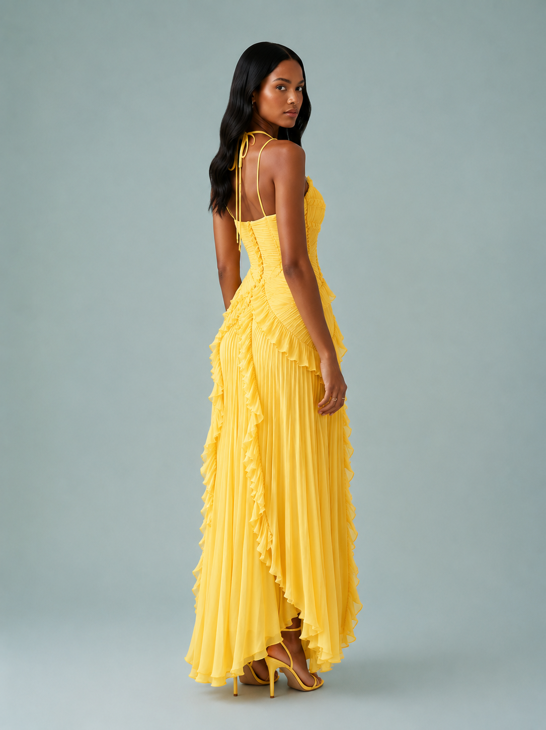 Cara | Women's Embroidered Halterneck Maxi Dress