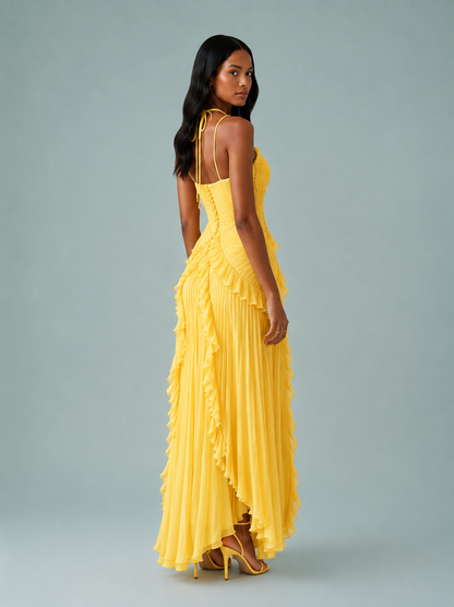 Cara | Women's Embroidered Halterneck Maxi Dress