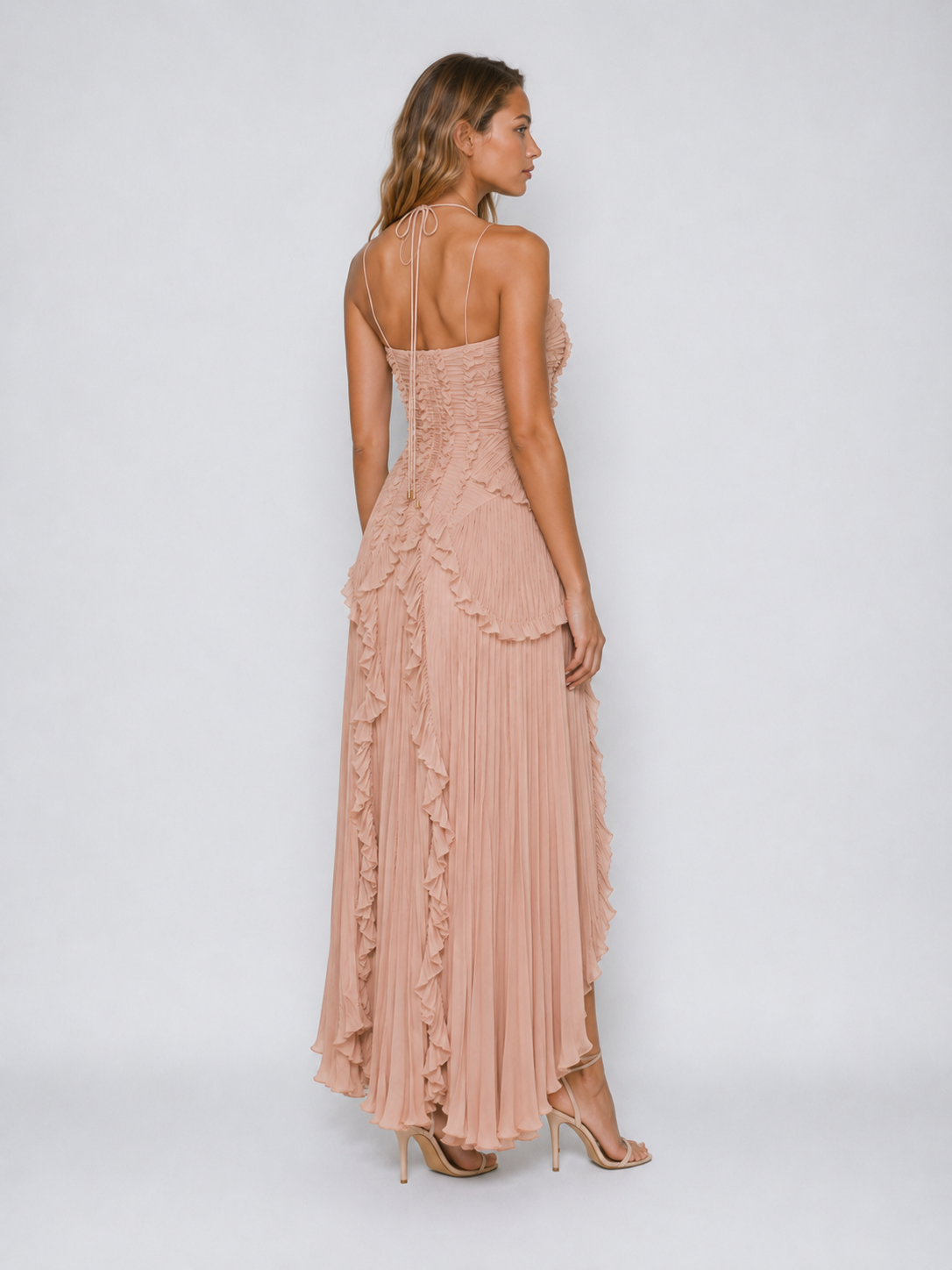 Cara | Women's Embroidered Halterneck Maxi Dress