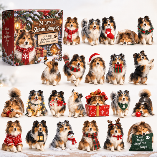 Sheltie Advent Calendar with 24 Festive Dog Designs