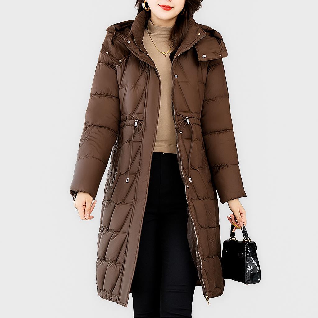 Sienna | Women's Hooded Longline Quilted Puffer Winter Coat