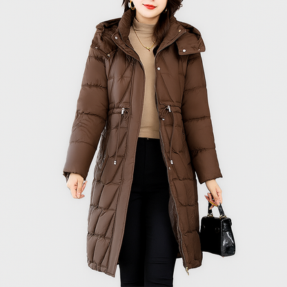 Sienna | Women's Hooded Longline Quilted Puffer Winter Coat