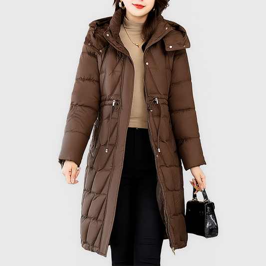 Sienna | Women's Hooded Longline Quilted Puffer Winter Coat