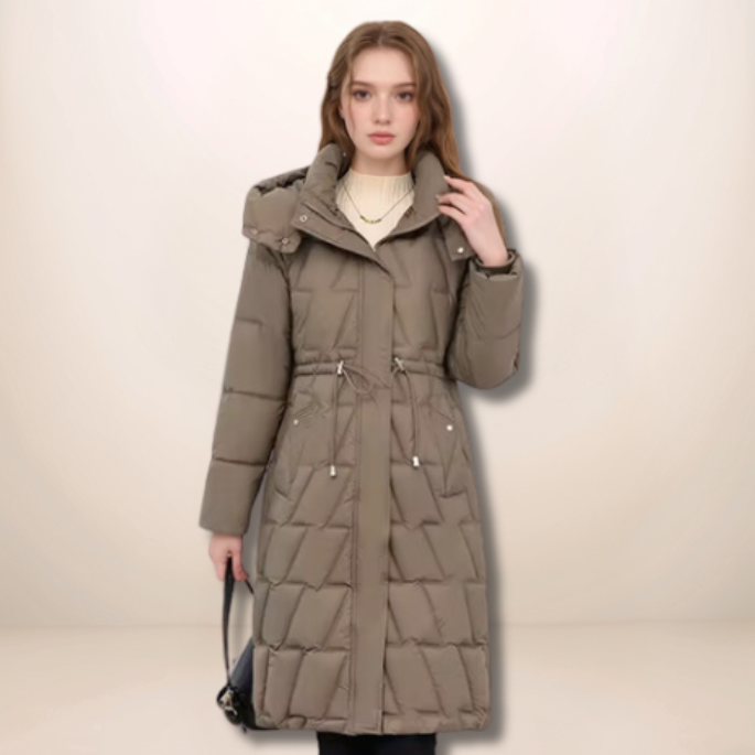 Sienna | Women's Hooded Longline Quilted Puffer Winter Coat
