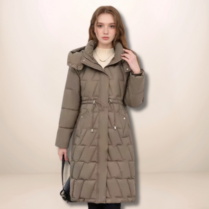 Sienna | Women's Hooded Longline Quilted Puffer Winter Coat