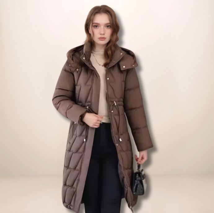Sienna | Women's Hooded Longline Quilted Puffer Winter Coat