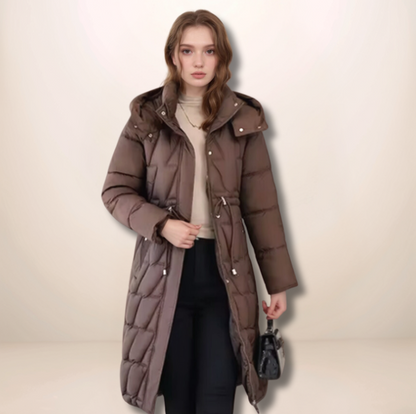 Sienna | Women's Hooded Longline Quilted Puffer Winter Coat