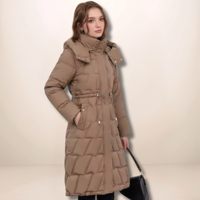 Sienna | Women's Hooded Longline Quilted Puffer Winter Coat