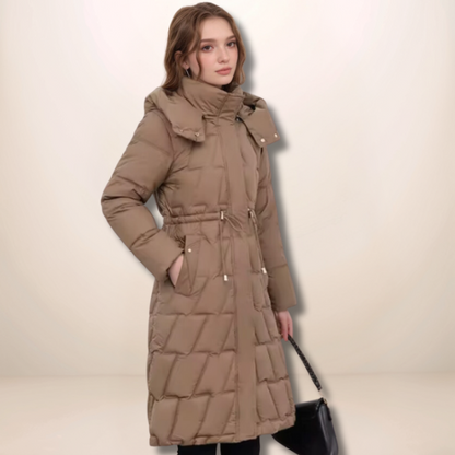 Sienna | Women's Hooded Longline Quilted Puffer Winter Coat
