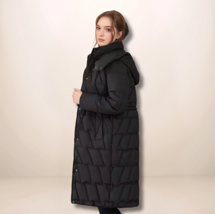 Sienna | Women's Hooded Longline Quilted Puffer Winter Coat