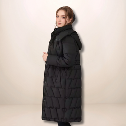 Sienna | Women's Hooded Longline Quilted Puffer Winter Coat