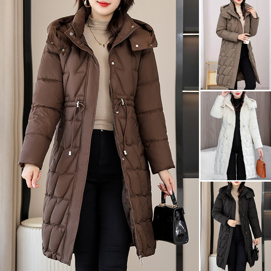 Sienna | Women's Hooded Longline Quilted Puffer Winter Coat